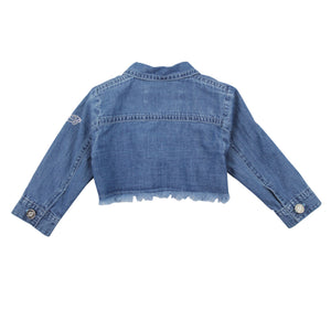 Miss Blumarine giacca cropped neonata in denim di cotone | ViaMonte Shop