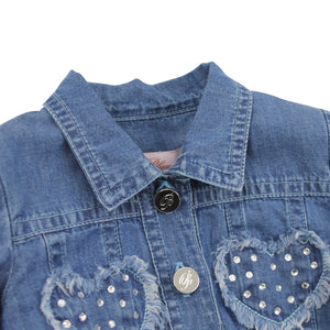 Miss Blumarine giacca cropped neonata in denim di cotone | ViaMonte Shop
