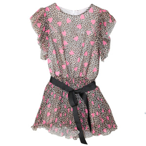 ViaMonte Shop | Miss Blumarine tuta bambina in viscosa con stampa animalier