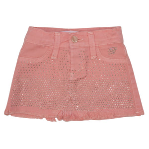 ViaMonte Shop | Miss Blumarine gonna baby girl salmone in denim in cotone