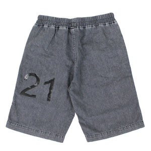 N°21 teen short nero in denim di cotone | ViaMonte Shop