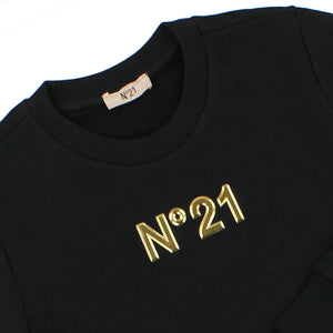 ViaMonte Shop | N°21 felpa bambina nera in cotone