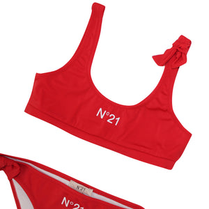 ViaMonte Shop | N°21 bambina costume bikini rosso in lycra