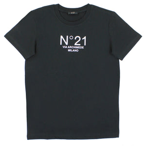 ViaMonte Shop | N°21 t-shirt bambino nera in jersey di cotone