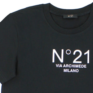 ViaMonte Shop | N°21 t-shirt bambino nera in jersey di cotone