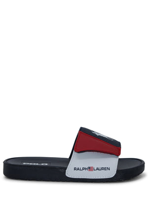 ViaMonte Shop | Polo Ralph Lauren bambino ciabatte Leary III color block con logo