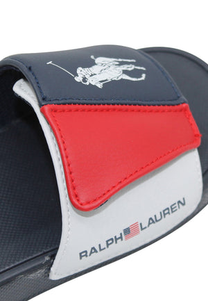 ViaMonte Shop | Polo Ralph Lauren bambino ciabatte Leary III color block con logo