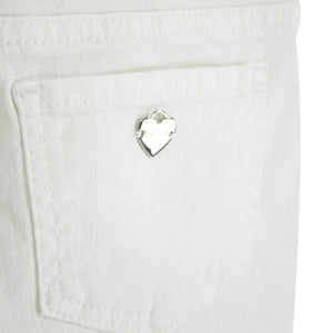 ViaMonte Shop | Twin Set bambina pantalone bianco in denim di cotone