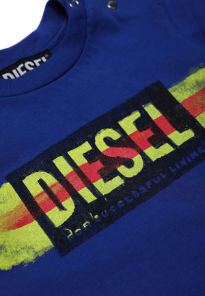 ViaMonte Shop | Diesel Kid t-shirt bluette neonato in jersey di cotone