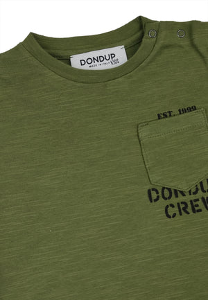 ViaMonte Shop | Dondup Kids t-shirt verde neoanto in jersey di cotone