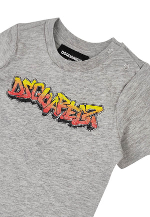 ViaMonte Shop | Dsquared2 t-shirt grigia neonato in jersey di cotone