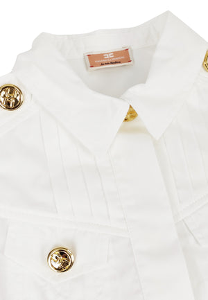 ViaMonte Shop | Elisabetta Franchi blusa avorio bambina in puro cotone