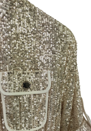 ViaMonte Shop | Elisabetta Franchi tuta burro ragazza corta full paillettes oro