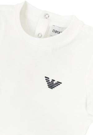 ViaMonte Shop | Emporio Armani t-shirt panna neonato in jersey di cotone