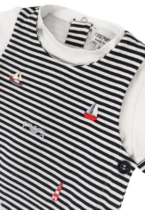 Emporio Armani pagliaccetto a righe neonato in jersey di cotone | ViaMonte Shop