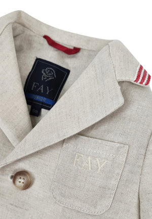 ViaMonte Shop | Fay baby boy blazer monopetto beige in misto lino
