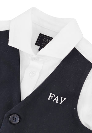 ViaMonte Shop | Fay camicia neonato bianca in lino con gilet
