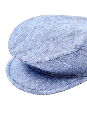 ViaMonte Shop | Il Gufo coppola celeste scuro bambino in puro lino