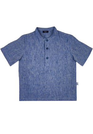 ViaMonte Shop | Il Gufo camicia celeste chiaro bambino in puro lino
