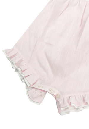 ViaMonte Shop | Il Gufo pagliaccetto bicolor neonata in lino