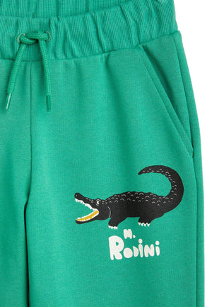 ViaMonte Shop | Mini Rodini pantalone verde neonato in felpa di cotone organico