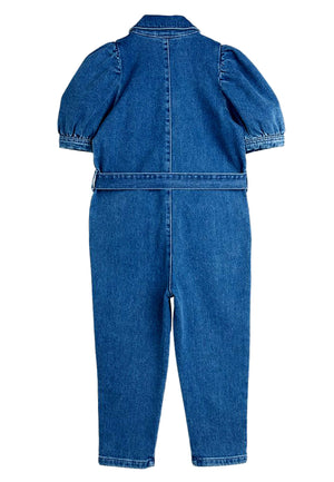 ViaMonte Shop | Mini Rodini tuta intera bambina in denim di cotone organico