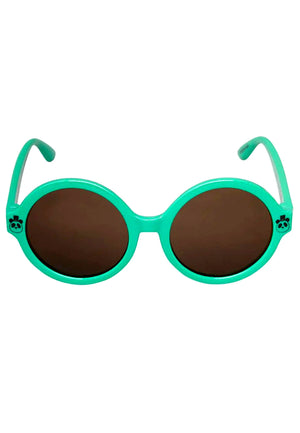 Mini Rodini occhiali da sole rotondi verdi bambinai con stampa logo | ViaMonte Shop