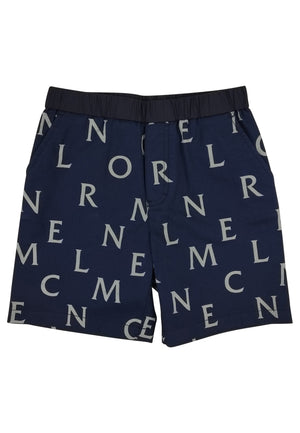 ViaMonte Shop | Moncler Enfant bermuda blu bambino in cotone stampato