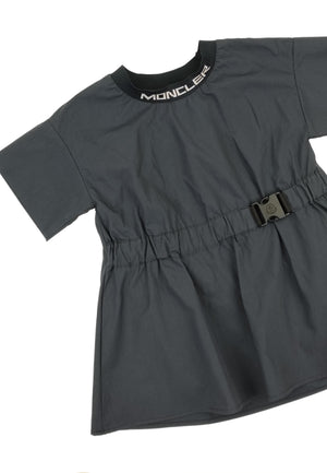 ViaMonte Shop | Moncler Enfant abito blu bambina in popeline di cotone
