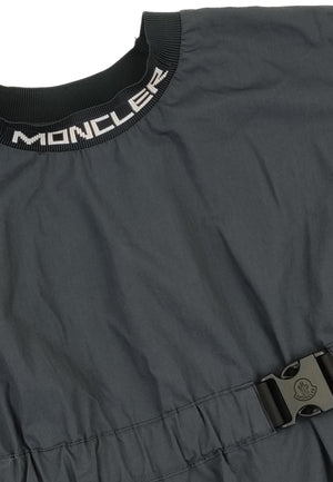 ViaMonte Shop | Moncler Enfant abito blu bambina in popeline di cotone