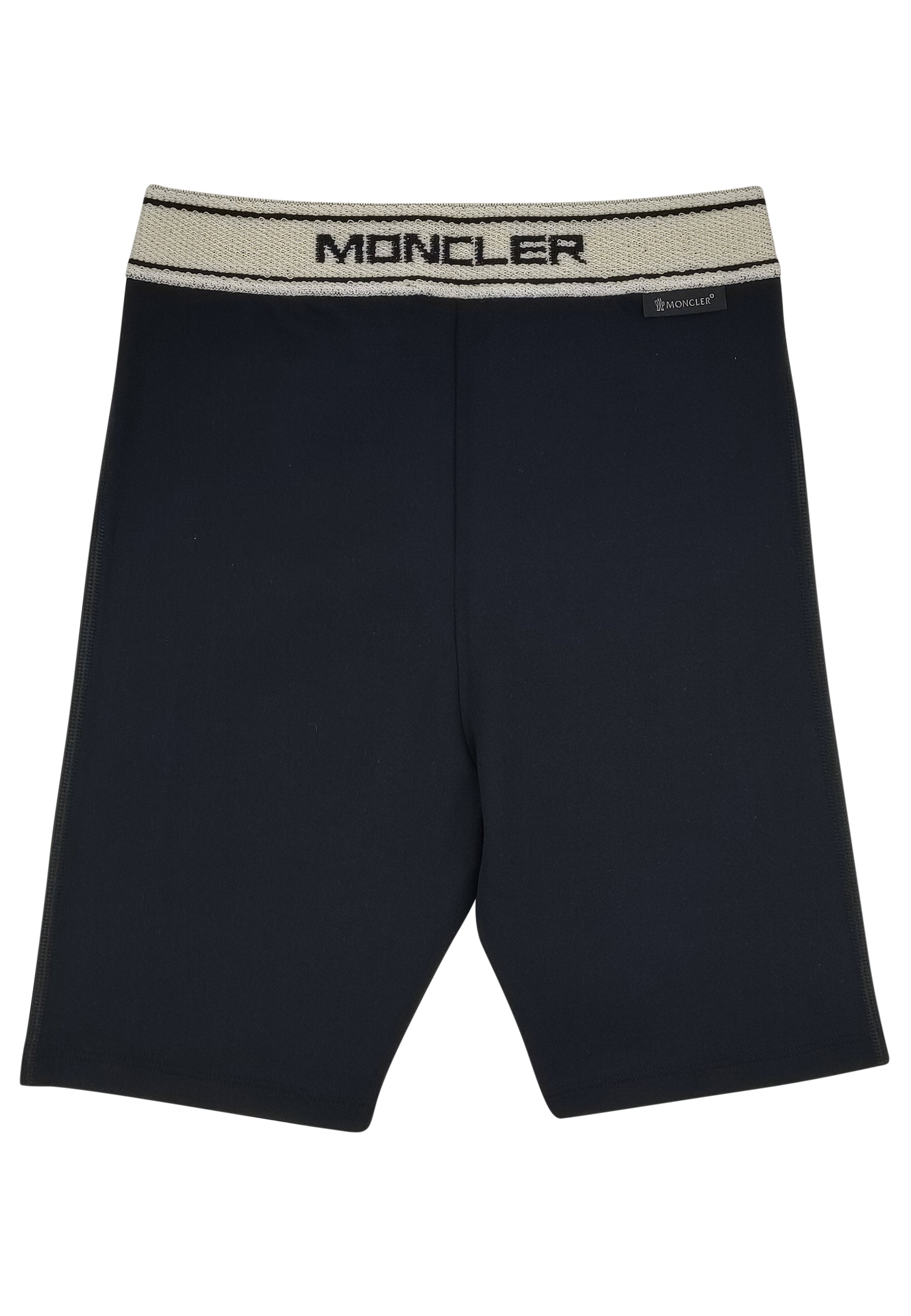 Moncler Enfant shorts biker nero bambina in jersey stretch | ViaMonte Shop