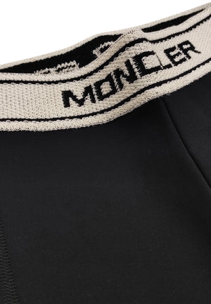 Moncler Enfant shorts biker nero ragazza in jersey stretch | ViaMonte Shop