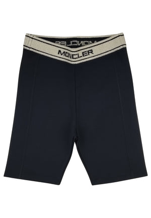 Moncler Enfant shorts biker nero ragazza in jersey stretch | ViaMonte Shop