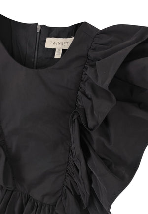 ViaMonte Shop | Twin Set abito corto nero bambina in taffeta'
