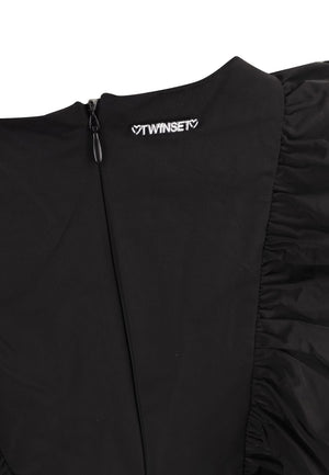 ViaMonte Shop | Twin Set abito corto nero bambina in taffeta'