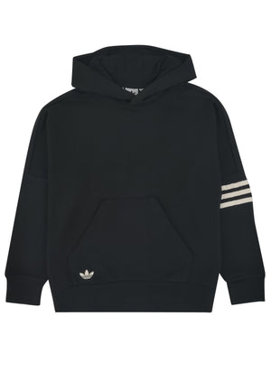 Adidas felpa con cappuccio nera ragazzo in cotone | ViaMonte Shop