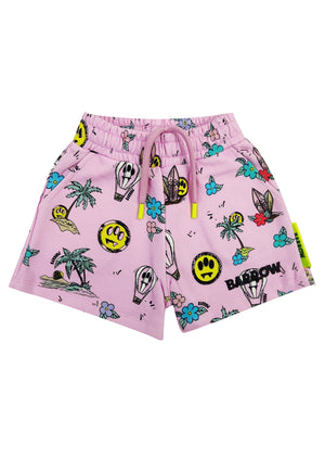 ViaMonte Shop | Barrow kids shorts bambina stampato in felpa di cotone