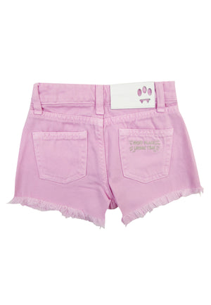 Barrow kids shorts rosa bambina in denim di cotone | ViaMonte Shop