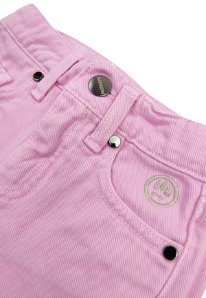 Barrow kids shorts rosa bambina in denim di cotone | ViaMonte Shop