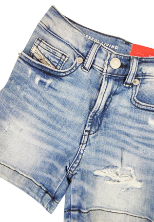 Diesel Kid bermuda d-Macs-sh blu bambino in denim di cotone | ViaMonte Shop