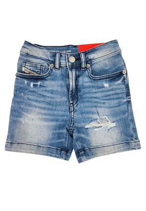 Diesel Kid bermuda d-Macs-sh blu bambino in denim di cotone | ViaMonte Shop