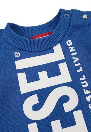 ViaMonte Shop | Diesel kid felpa blu neonato in cotone