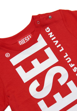 Diesel Kid t-shirt rossa neonato in cotone | ViaMonte Shop