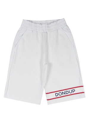 ViaMonte Shop | Dondup bermuda sportivo bianco bambino in felpa di cotone