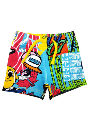 ViaMonte Shop | Dsquared2 bermuda giallo neonato in cotone
