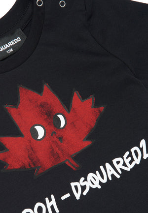 ViaMonte Shop | Dsquared2 t-shirt nera neonato in jersey di cotone
