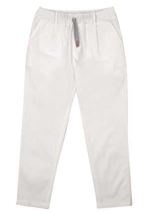 ViaMonte Shop | Eleventy pantalone bianco ragazzo in cotone