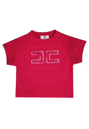 ViaMonte Shop | Elisabetta Franchi t-shirt fucsia neonata in cotone
