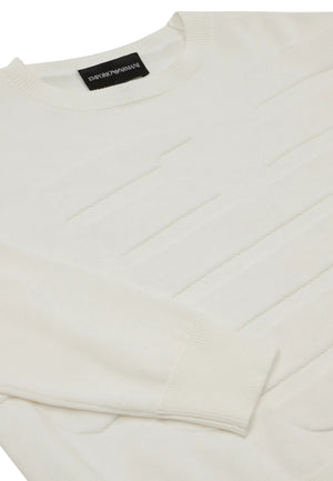 ViaMonte Shop | Emporio Armani maglia girocollo bianca bambino in cotone
