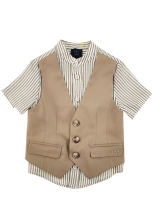 ViaMonte Shop | Fay camicia beige ragazzo in misto lino